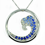 CP2039 Sapphire & Diamond Wave Necklace